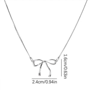 Silver Bowknot Choker Jewelry